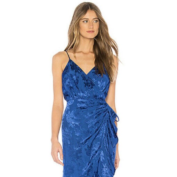 MAJORELLE Albany Blue Midi Dress Sz S $188 - Picture 1 of 9